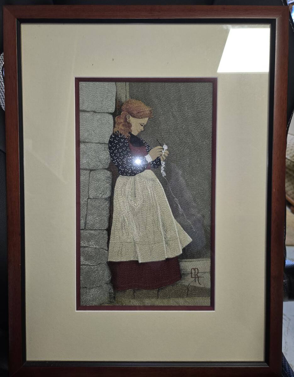 Claude Roussel: embroidery with silk thread