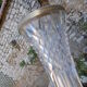 Antique footed glass vase