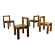 4 minimalist pine chairs Les Arcs, 1960s