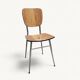 Pair of Vintage Chrome and Wood Chairs - 1980s - Formica