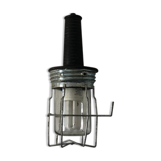 Lamp light black vintage glass 1970
