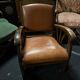 Art Deco bridge armchair with fan-shaped armrests - 1930s