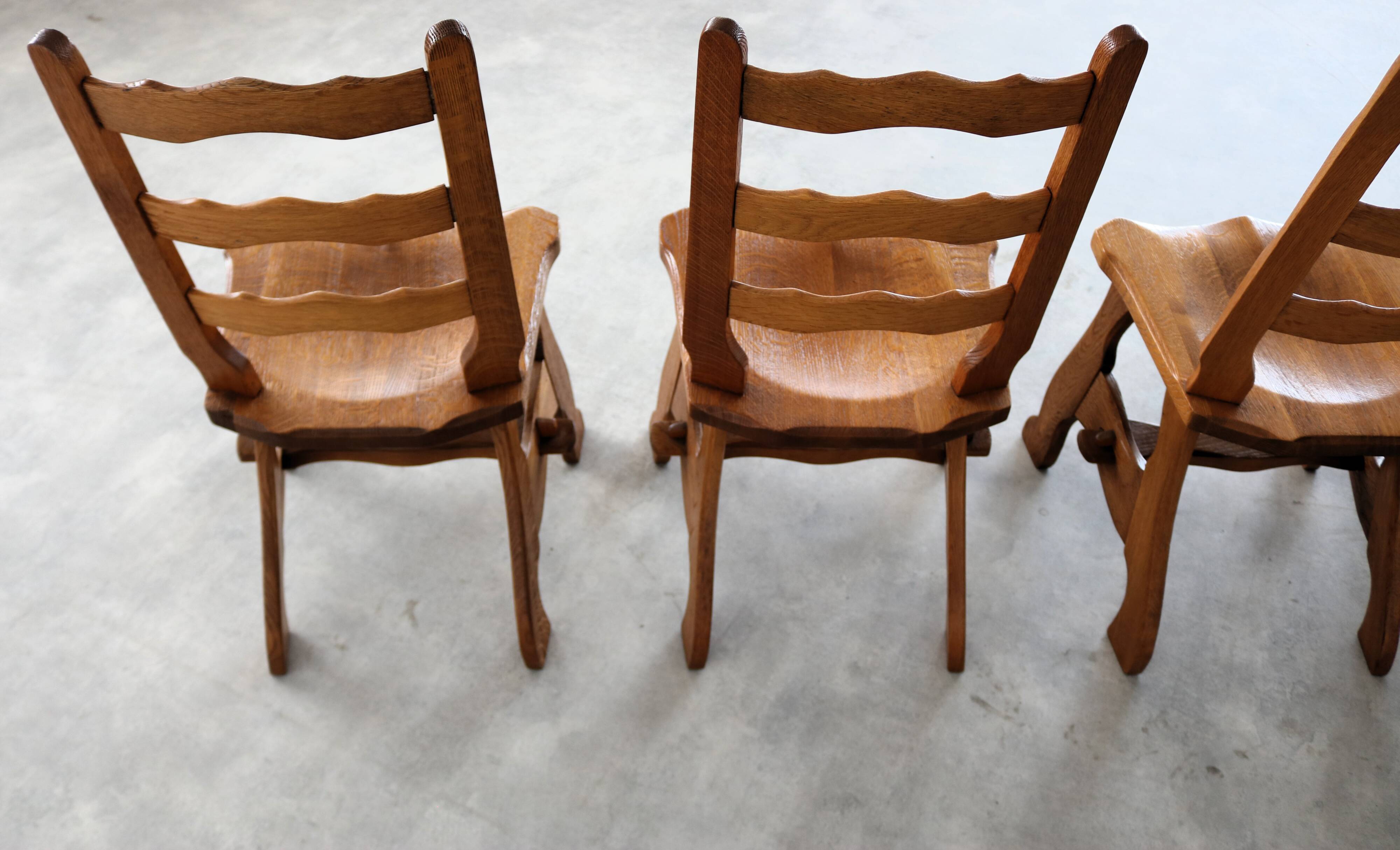 Brutalist dining chairs | vintage chairs | 1950s | oak