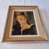 Tableau avec belle reproduction de 1938 de Renoir "Le Lecteur"