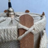 Scandinavian style jute and wood pendant light