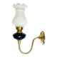 Brass wall sconce with frosted glass tulip lampshade