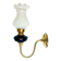 Brass wall sconce with frosted glass tulip lampshade