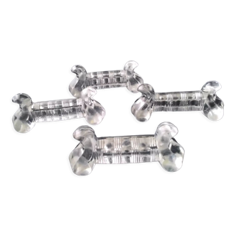 Set of 4 large glass knife holders