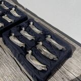 12 silver-plated metal knife rests with duck design