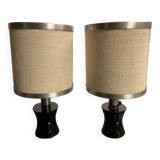 Pair of vintage 70s bedside lamps