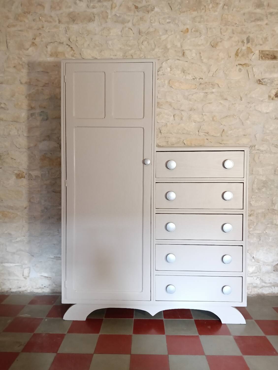 Vintage asymmetrical wardrobe