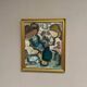Original Swedish Oil on Canvas – "Family" by Gösta Falck – Signed – Vintage and Framed