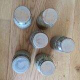 6 standing cups in pyrite stoneware