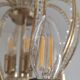 Lampadario stile romantico in ottone e cristalli