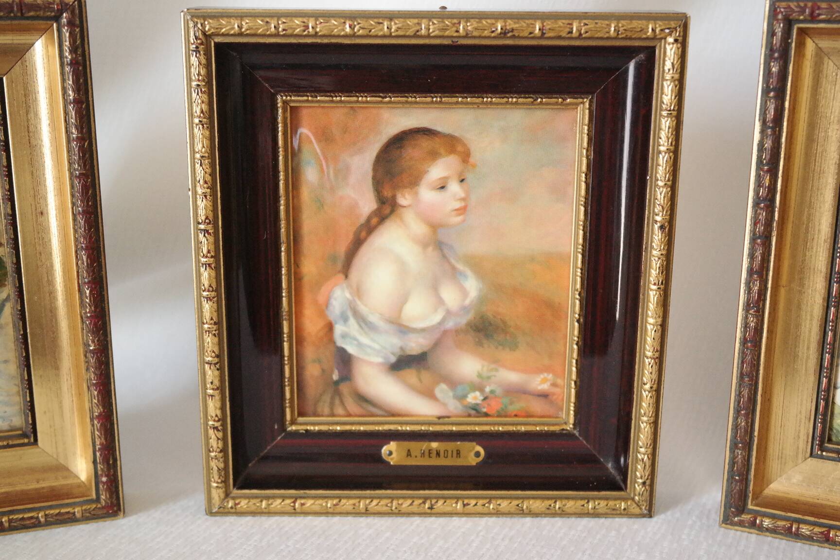 Trio of reproductions of famous vintage painters' tableaux.