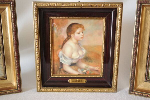 Trio Tableaux reproductions peintres célèbres vintage