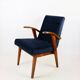 Vintage armchair 300-123, design by M. Puchała navy blue - set of 2 pieces