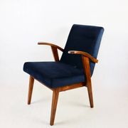 Vintage armchair 300-123, design by M. Puchała navy blue - set of 2 pieces