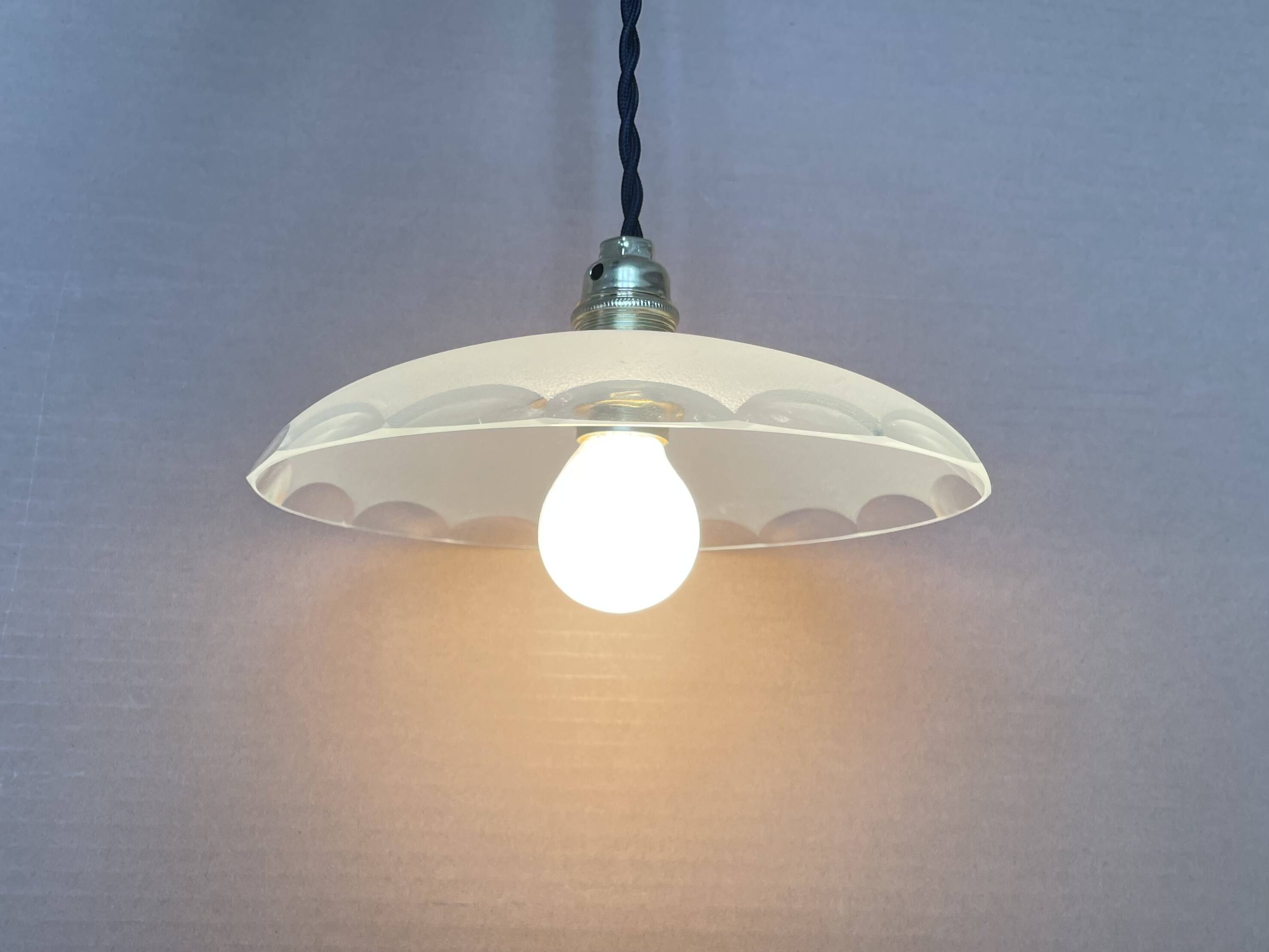 Small antique glass pendant light