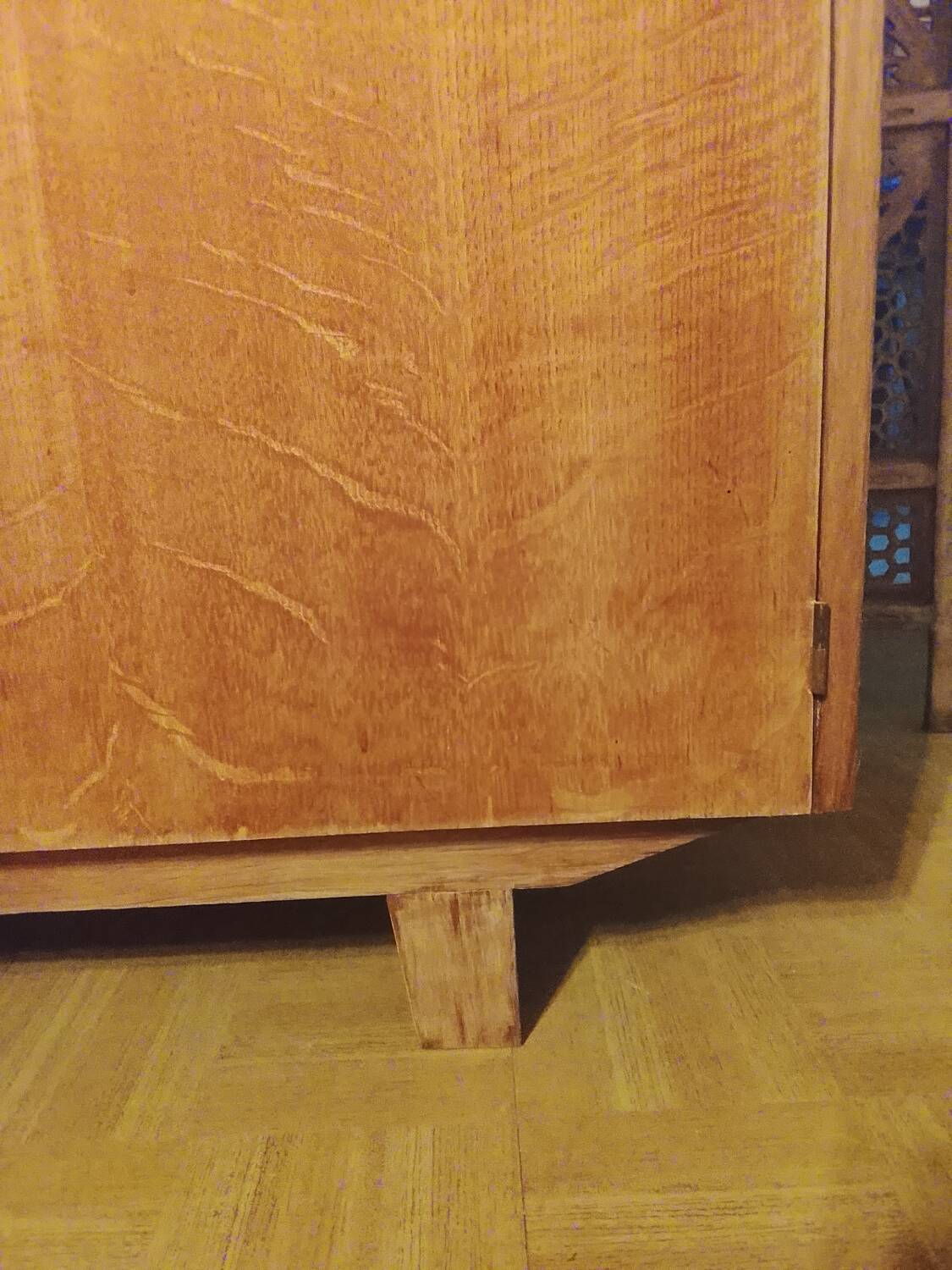 Vintage two-door wooden wardrobe