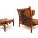 Arne Norell Inca chair with ottoman for Norell AB