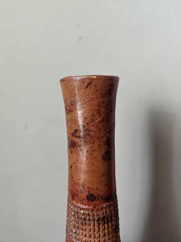 Vase en terre cuite poterie artisanale ethnique tribal slow décoration