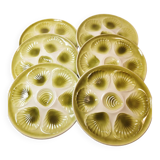 Set of 6 oyster plates Moulin des loups Orchies 1960s vintage