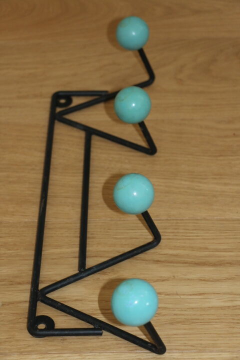 Coat rack 4 balls blue years 50