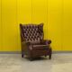 Brown leather Handmade Chesterfield Recliner Armchair