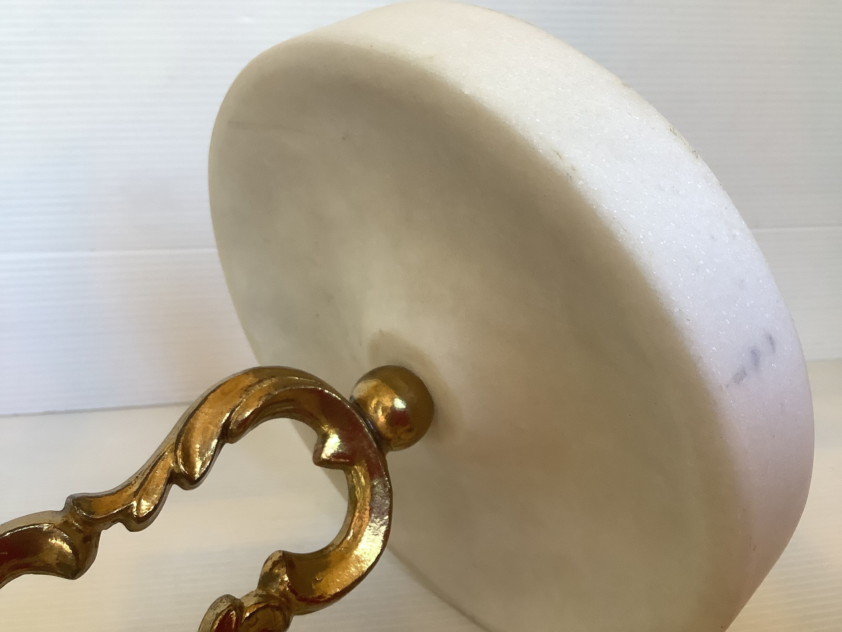 Metal and stone candle holder