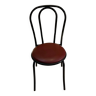 Chaise bistrot en métal noir et bordeaux
