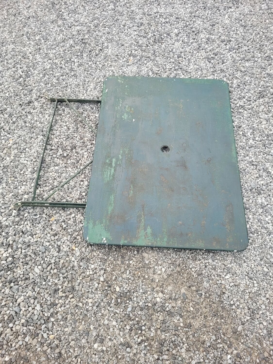 Old folding iron garden table