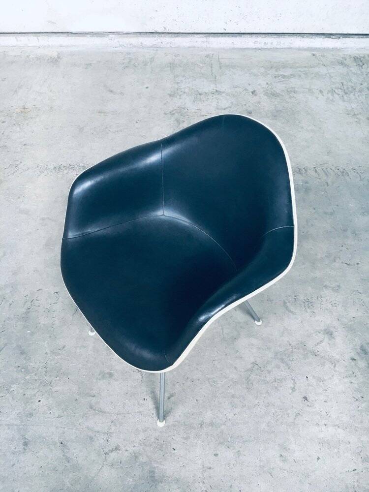 Mid-Century Black Leather Dax Armchair by Charles & Ray Eames for Herman Miller, 1960s
