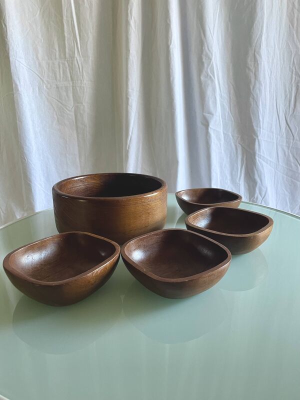 Service de table en teck vintage scandinave
