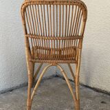 Chair and armchair in vintage rattan 1950