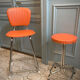 Duo of chair and stool 1970 orange and chromes