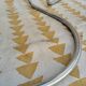 Vintage metal tubular sled chair leather