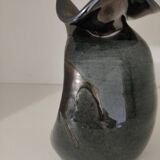 Signed enameled vase with asymmetrical free form