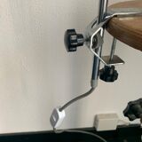 Vintage lamp 1980 medical gray cement and chrome - 50 cm