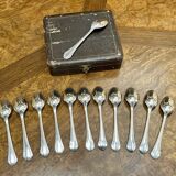 Set of 12 small silver-plated Art Deco style spoons