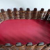 Hand-woven wooden bottle locker, bamboo and wicker