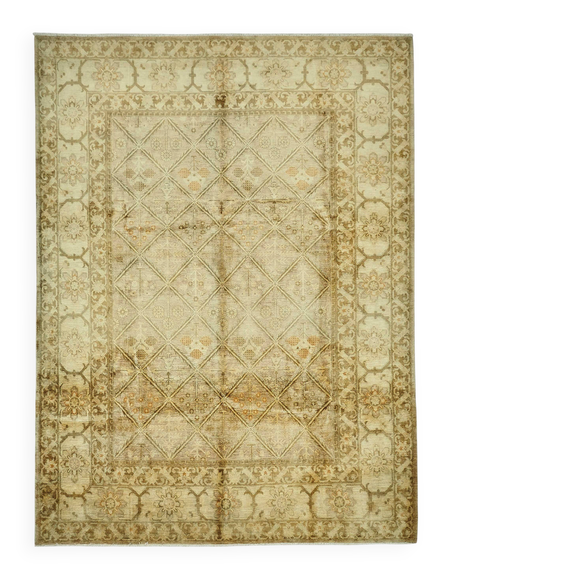 Tapis Oushak en laine noué à la main turc 303 cm x 414 cm