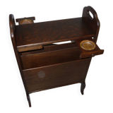 Magazine rack with ashtrays, wooden end table