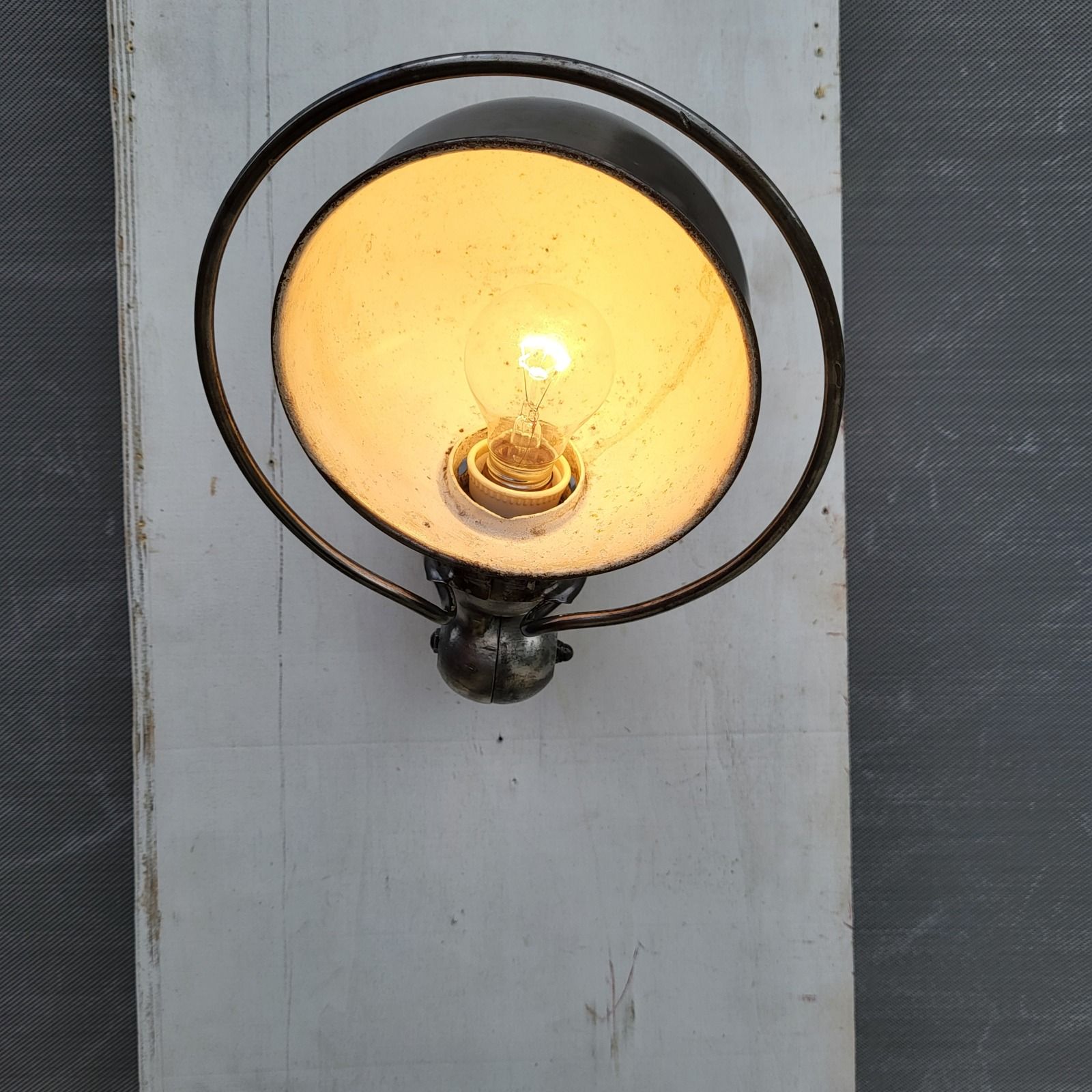 Brushed Jieldé wall light map of France