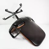 Leather desk chair, Vitra, designed by Wolfgang Mueller, 1970s.