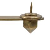 Brutalist brass pair of candle holders, France 1970