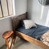 Brutalist Aranjou elm bed