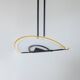 Vintage Murano Glass Ceiling Light in White & Yellow Glass with Black Metal Frame - 1980s Italian Memphis-Style Pendant