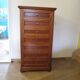 Rare Louis Philippe chest of drawers with 7 drawers from the 80s in cherry wood
