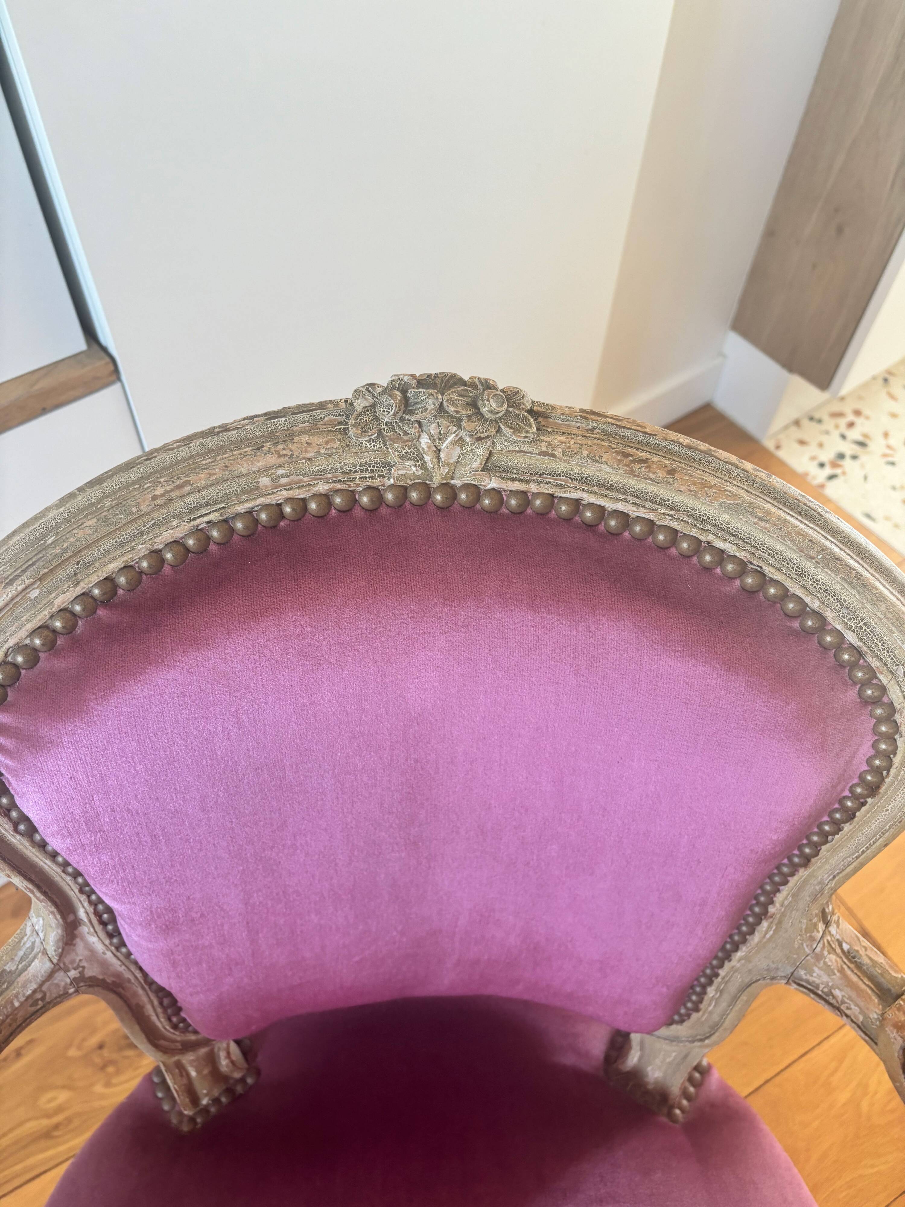 Pair of Louis XV style cabriolet armchairs
